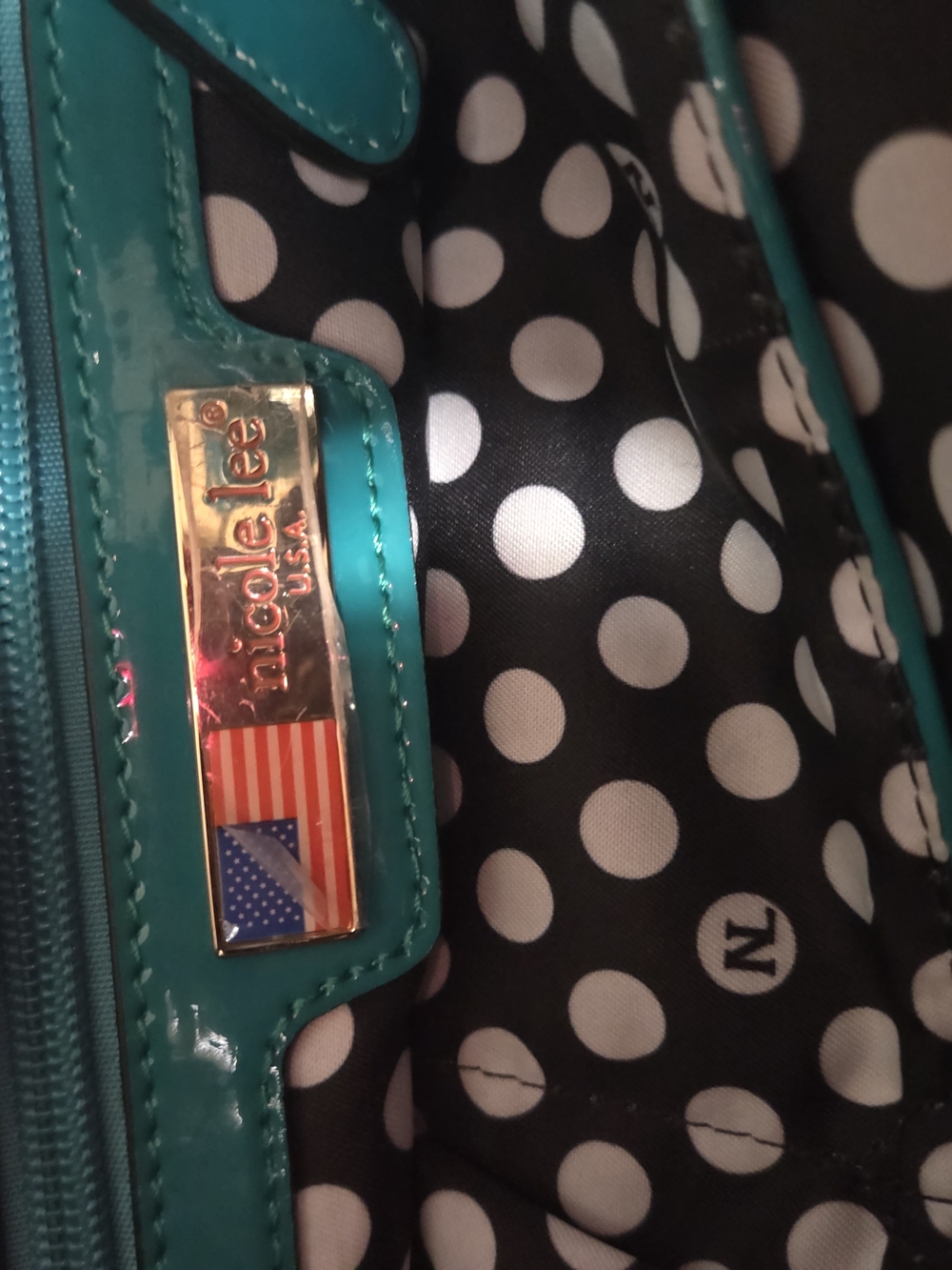 Nicole Lee Teal Graphic Drawstring Bucket Bag - Picture 7 of 7